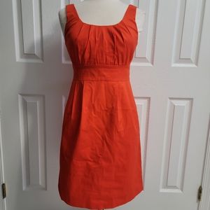 J. Crew Suiting Orange Sleeveless Pleated Sheath Dress, Women's Size 4 *NWOT*